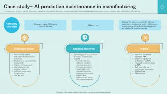 Case Study AI Predictive MAIntenance In Manufacturing Smart Industry Revolution Ppt Powerpoint