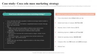 Case Study Coca Cola Mass Marketing Strategy Comprehensive Summary Of Mass MKT SS V