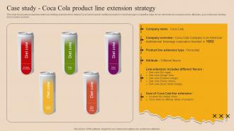 Case Study Coca Cola Product Line Extension Market Branding Strategy For New Product Launch Mky SS