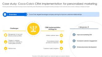 Case Study Coca Colas CRM Sales CRM Unlocking Efficiency And Growth SA SS