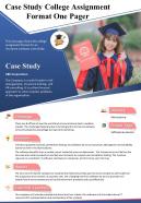 Case study college assignment format one pager presentation report infographic ppt pdf document