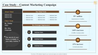 Case Study Content Marketing Campaign Marketing Playbook For Content Creation