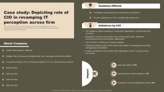 Case Study Depicting Role Of CIO In Revamping Strategic Initiatives To Boost IT Strategy SS V