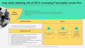 Case Study Depicting Role Of Cio Revamping Comprehensive Plan To Ensure It And Business