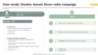 Case Study Dunkin Donuts Flavor Radio Campaign Promote Products And Services Through Emotional