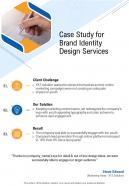 Case Study For Brand Identity Design Services One Pager Sample Example Document