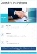 Case Study For Branding Proposal One Pager Sample Example Document