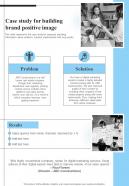 Case Study For Building Brand Positive Image One Pager Sample Example Document