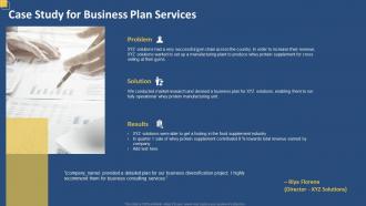 Case study for business plan services ppt slides example