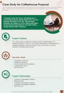Case Study For Coffeehouse Proposal One Pager Sample Example Document