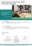 Case Study for Corporate Video Production Services One pager sample example document