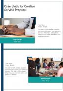 Case Study For Creative Service Proposal One Pager Sample Example Document