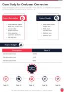 Case Study For Customer Conversion One Pager Sample Example Document