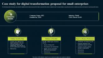 Case Study For Digital Transformation Proposal For Small Enterprises Ppt Designs