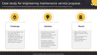 Case Study For Engineering Maintenance Service Proposal Ppt Powerpoint Presentation Styles Show