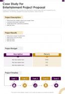 Case Study For Entertainment Project Proposal One Pager Sample Example Document