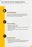 Case Study For Exterior Painting Proposal One Pager Sample Example Document