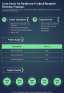 Case Study For Freelance Product Blueprint Planning Proposal One Pager Sample Example Document