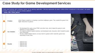 Case study for game development services ppt slides pictures