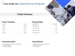 Case study for general service proposal ppt powerpoint presentation inspiration smartart