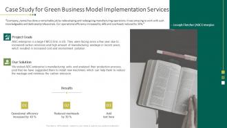 Case study for green business model implementation services ppt slide icon