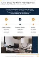 Case Study For Hotel Management One Pager Sample Example Document