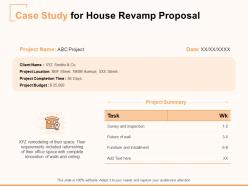 Case Study For House Revamp Proposal Ppt Powerpoint Presentation Icon Aids