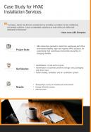 Case Study For HVAC Installation Services One Pager Sample Example Document