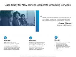 Case study for new joinees corporate grooming services ppt powerpoint layouts