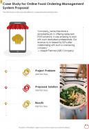 Case Study For Online Food Ordering Management System Proposal One Pager Sample Example Document