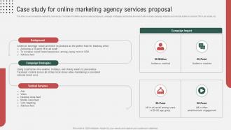 Case Study For Online Marketing Agency Services Proposal Ppt Powerpoint Presentation Slides