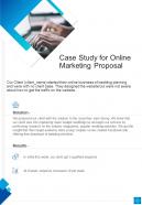 Case Study For Online Marketing Proposal One Pager Sample Example Document