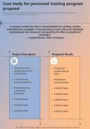 Case Study For Personnel Training Program Proposal One Pager Sample Example Document
