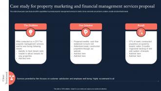 Case study for property marketing and financial management services proposal ppt sample