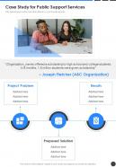 Case Study For Public Support Services One Pager Sample Example Document