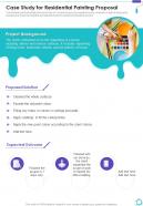 Case Study For Residential Painting Proposal One Pager Sample Example Document