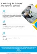 Case Study For Software Maintenance Services One Pager Sample Example Document