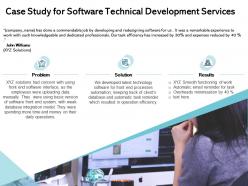 Case Study For Software Technical Development Services Ppt Template