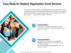 Case study for student organization event services ppt topics