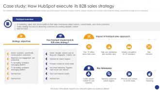 Case Study How Hubspot Execute Comprehensive Guide For Various Types Of B2B Sales Approaches SA SS