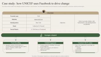 Case Study How Unicef Uses Facebook To Drive Change Charity Marketing Strategy MKT SS V