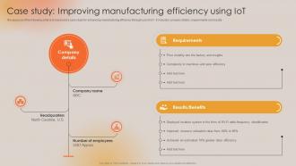 Case Study Improving Manufacturing Efficiency Using IoT Boosting Manufacturing Efficiency With IoT