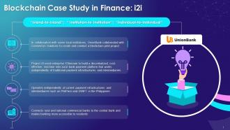 Case Study Of Blockchain Based Project I2i In Finance Training Ppt