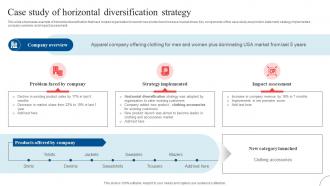 Case Study Of Horizontal Diversification Strategic Diversification To Reduce Strategy SS V