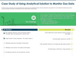 Case study of using analytical solution to monitor gas data oil and gas industry challenges
