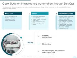 Case study on infrastructure automation through devops devops infrastructure design and deployment proposal it