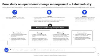 Case Study On Operational Change Management Implementing Operational Change CM SS