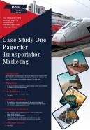Case study one pager for transportation marketing presentation report infographic ppt pdf document
