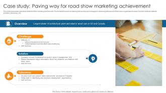 Case Study Paving Way For Road Show Marketing Guide On Navigating Project PM SS