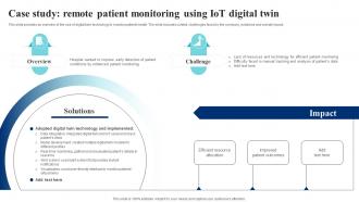 Case Study Remote Patient Monitoring IoT Digital Twin Technology IOT SS